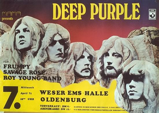Das Plakat zum Deep Purple-Konzert in Oldenburg 1971
