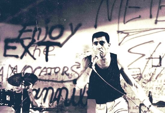 DAF um 1983 live im Hyde Park mit Sänger Gaby Delgado-Lopez. Foto: Gisbert Wegener.