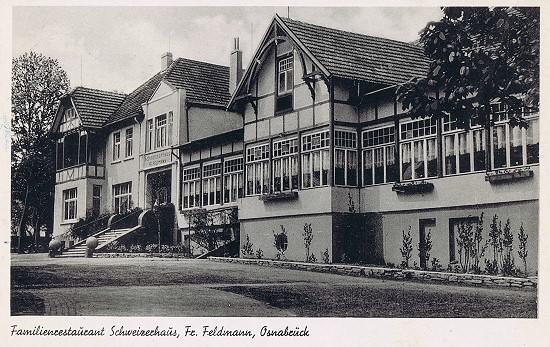 Historische Ansichtspostkarte vom ehemaligen Schweizerhaus, das 1976 zum Hyde Park wurde.