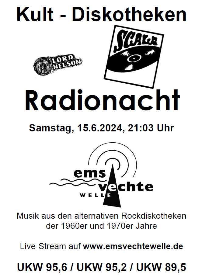 'Kult-Diskotheken'-Radionacht auf Ems-Vechte-Welle am 15.06.2024